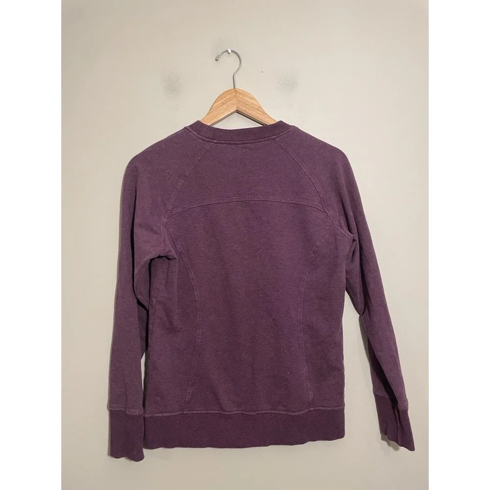Lululemon Back To It Crew Sweatshirt Size 6 Long Sleeve Kangaroo Pocket Purple